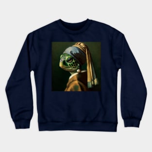 Wildlife Conservation - Pearl Earring Green sea turtle Meme Crewneck Sweatshirt